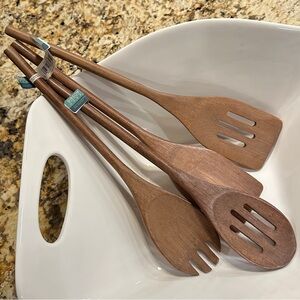 Gibson Home Acacia Wood Utensils Set of 4